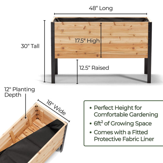 18″ x 48″ Deep Root Raised Garden Bed - 30″ TALL - Select Grade - Harvick Farms