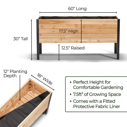 18″ x 60″ Deep Root Raised Garden Bed - 30″ TALL / Select Grade - Harvick Farms