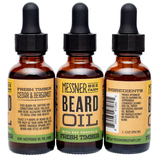Beard Oil - Fresh Timber - Cedarwood and Bergamot Messner Bee Farm