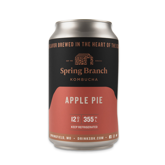 Apple Pie Kombucha - Low Sugar, Gluten-Free, Vegan, 12 oz Spring Branch Kombucha