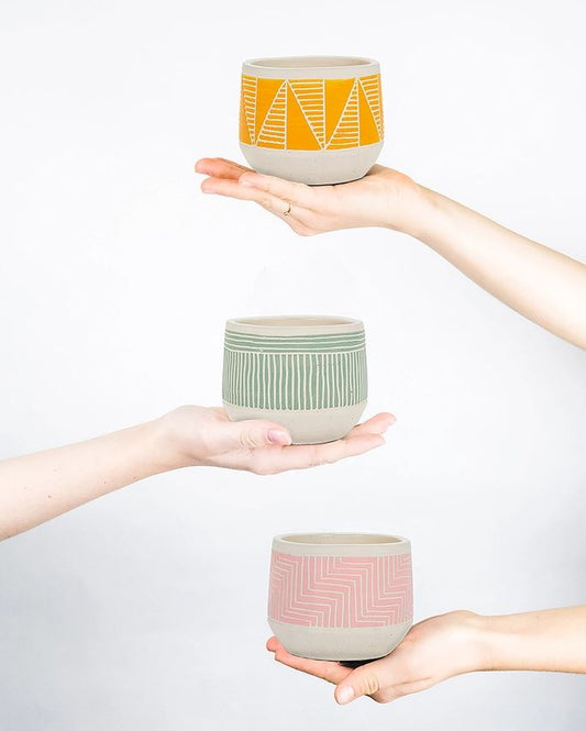 Small Etched Planter - 5"D