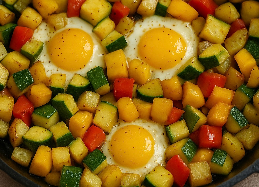 From the Field to the Fork: Zucchini, Squash & Pepper Skillet Hash Harvick Farms