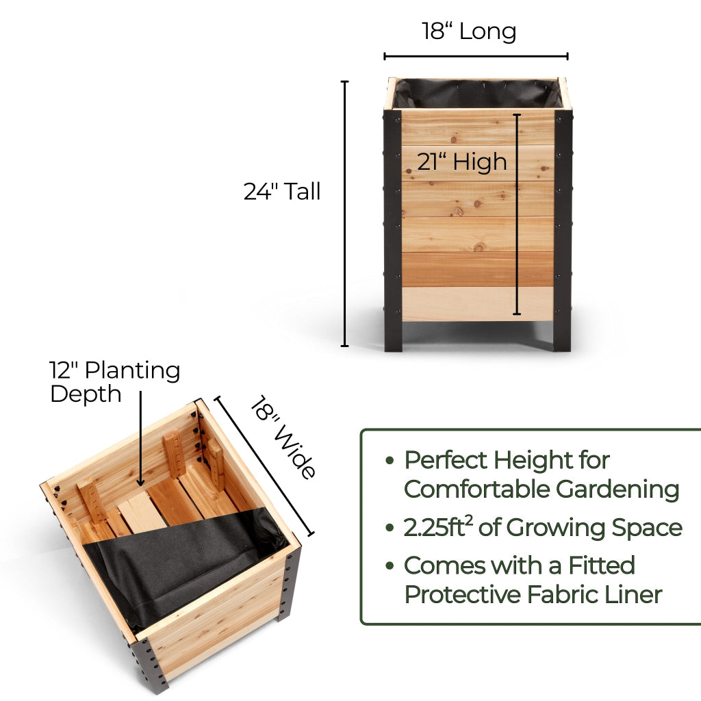 18″ x 18″ Planter Box - 24" TALL / Select Grade - Harvick Farms 