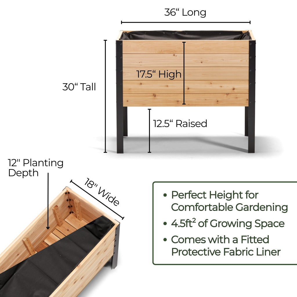 18″ x 36″ Deep Root Raised Garden Bed - 30″ TALL / Select Grade - Harvick Farms 