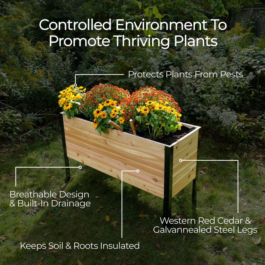 18" x 48" Planter Box - 24" TALL / Select Grade - Harvick Farms 