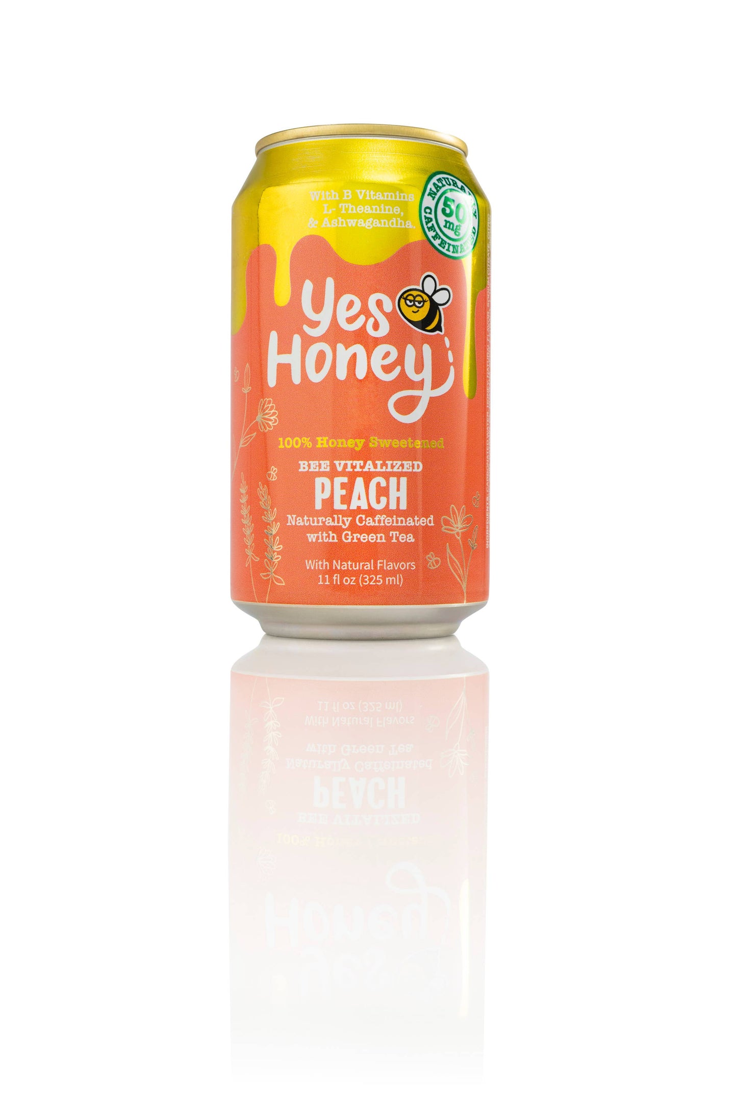Yes Honey - 100% Honey Sweetened Soda - Peach Vitality Yes Honey