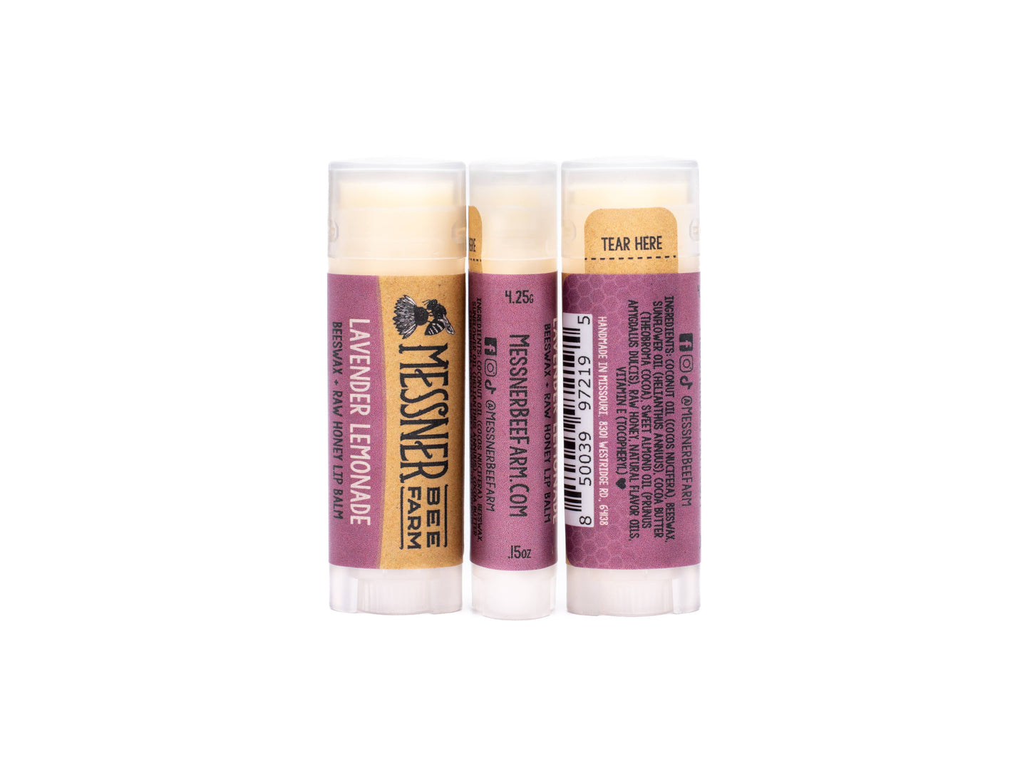 Lavender Lemonade Lip Balm Messner Bee Farm