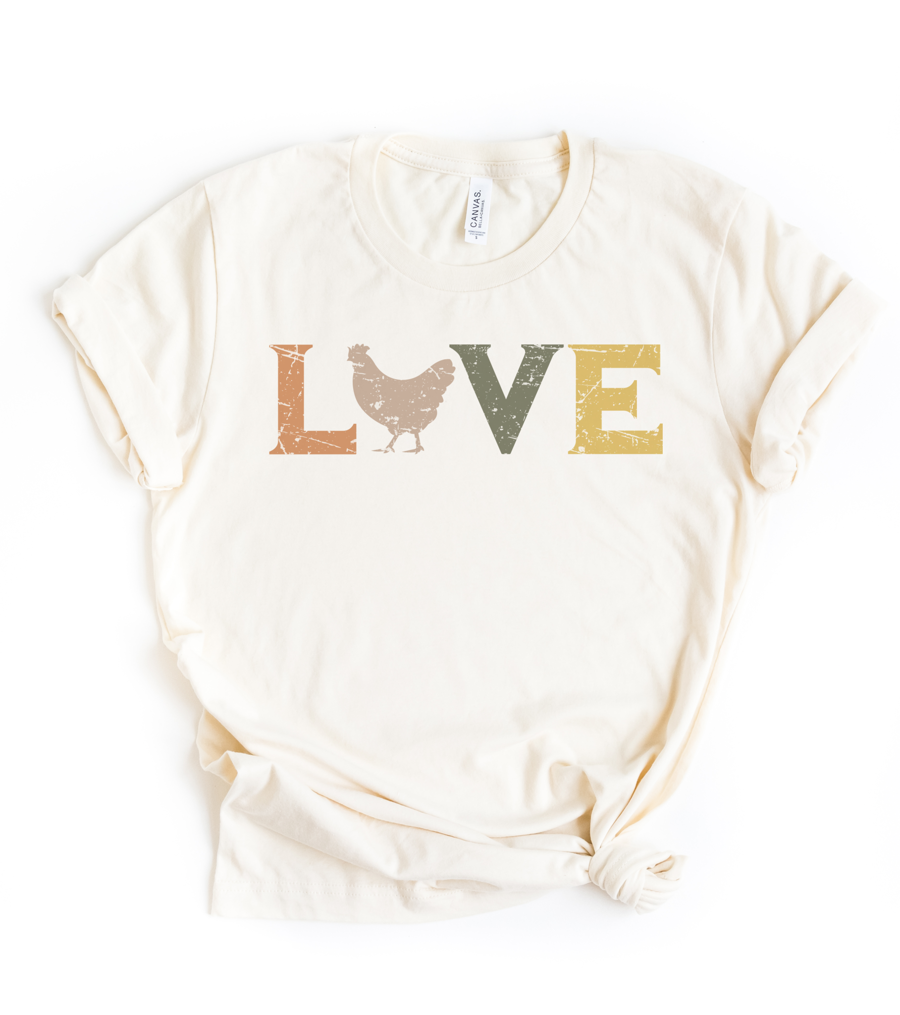 Vintage farm love chicken Rooster Farmers Market Graphic Tee Par.tees by Party On!