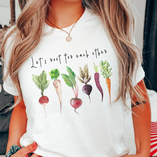 Lets Root Gardening Farmers Market Vegetable Graphic Tee Par.tees by Party On!