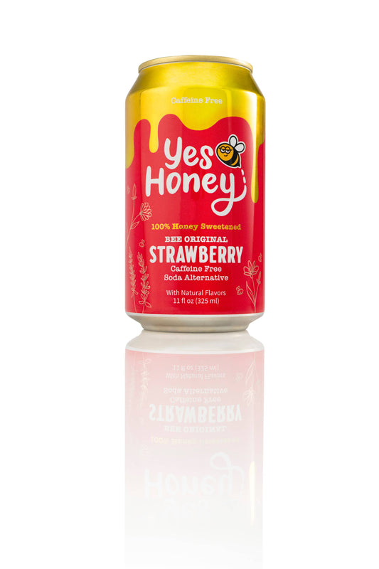Yes Honey- 100% Honey Sweetened Soda- Strawberry  Yes Honey