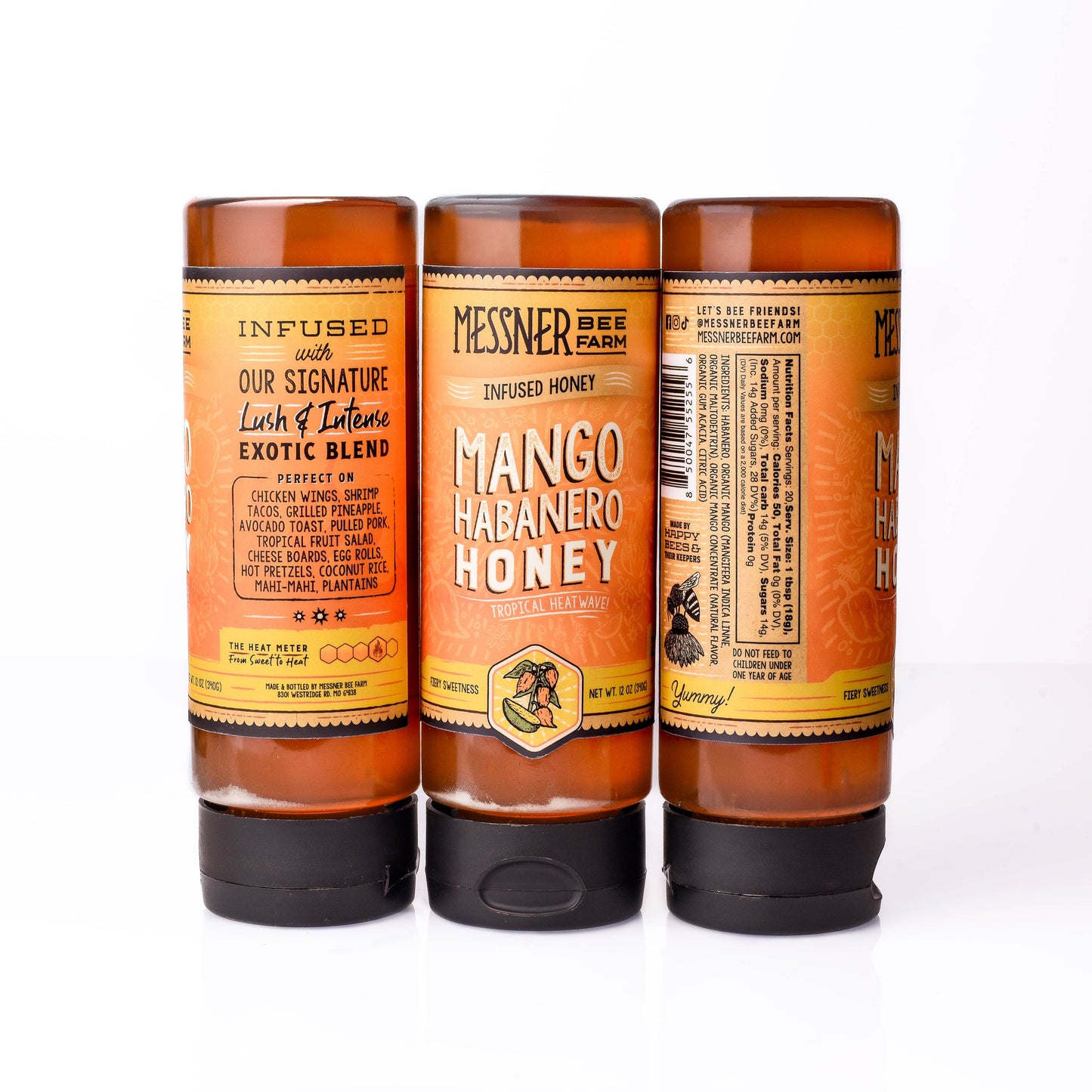 Mango Habanero - Infused Honey / Tropical & Spicy / 12oz Messner Bee Farm
