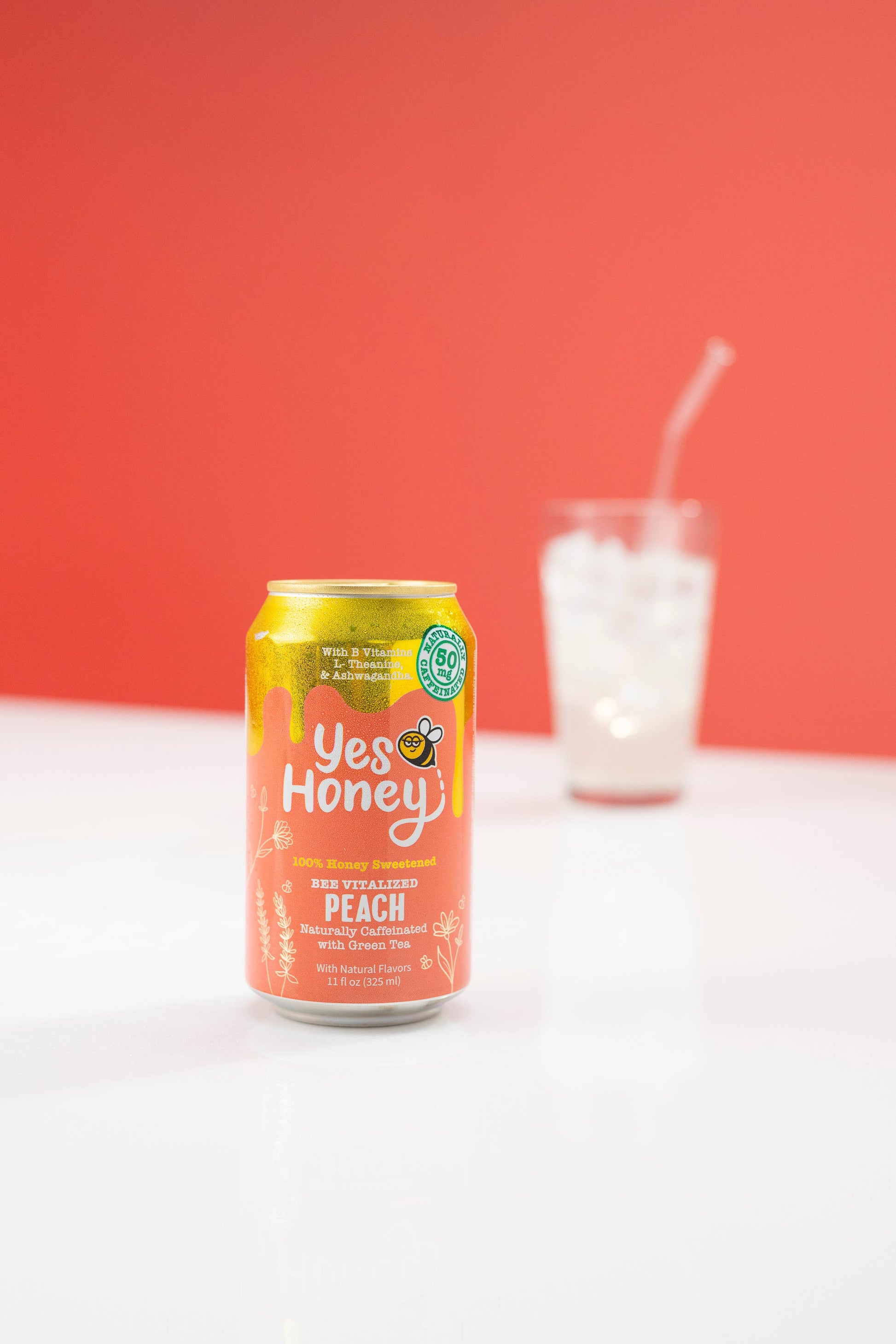 Yes Honey - 100% Honey Sweetened Soda - Peach Vitality Yes Honey