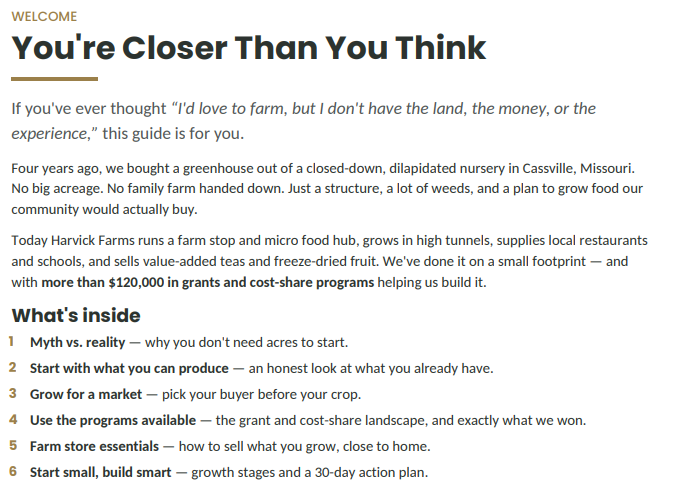 Farm Store Starter Guide