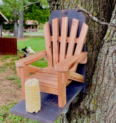 Squirrel Adirondack Chair Feeder