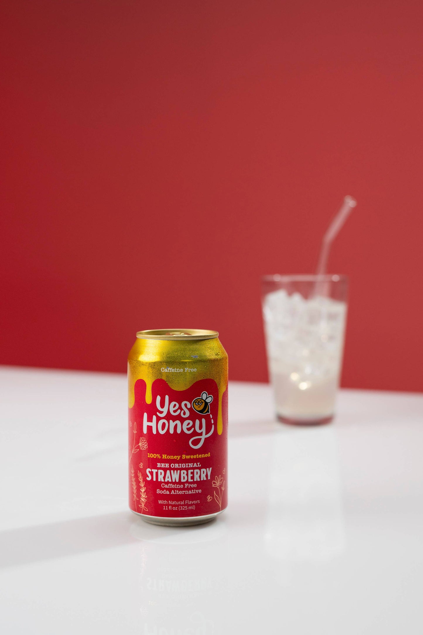Yes Honey- 100% Honey Sweetened Soda- Strawberry  Yes Honey