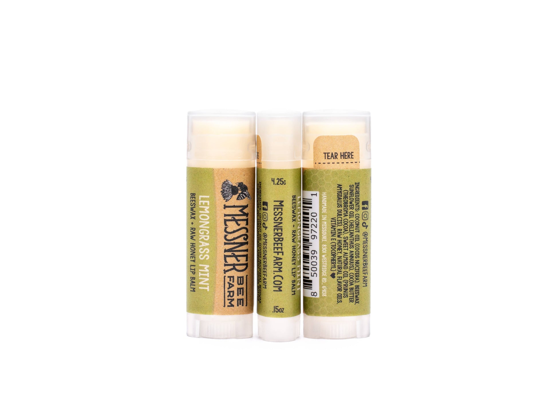 Lemongrass Mint Lip Balm Messner Bee Farm
