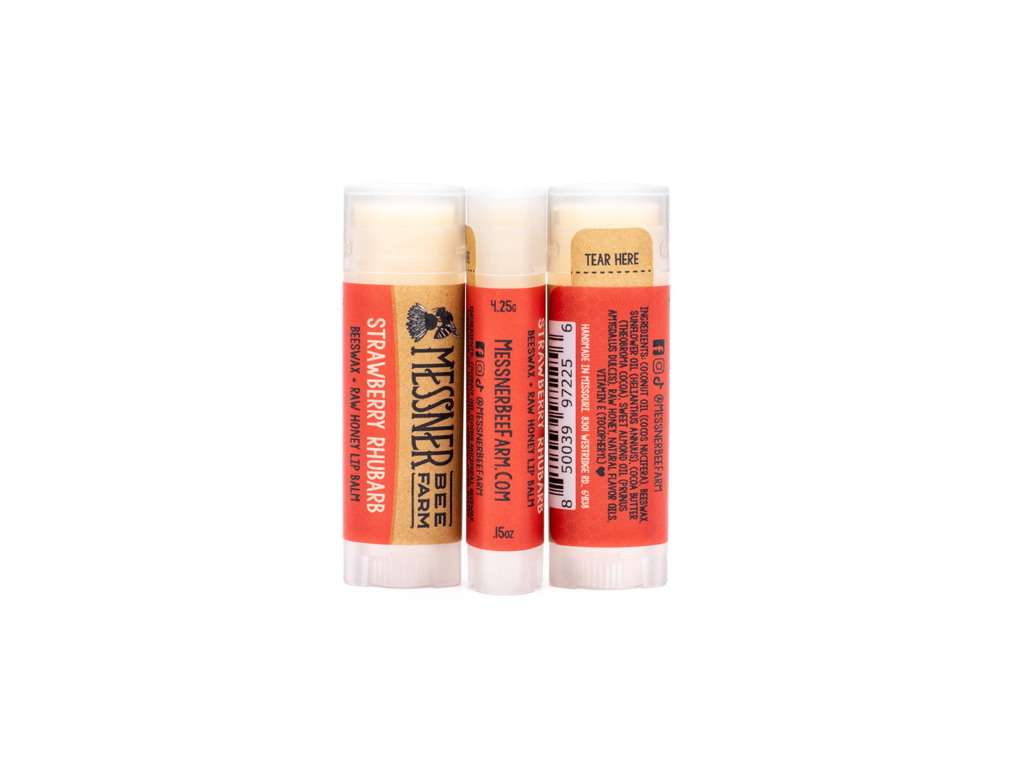 Strawberry Rhubarb Lip Balm Messner Bee Farm