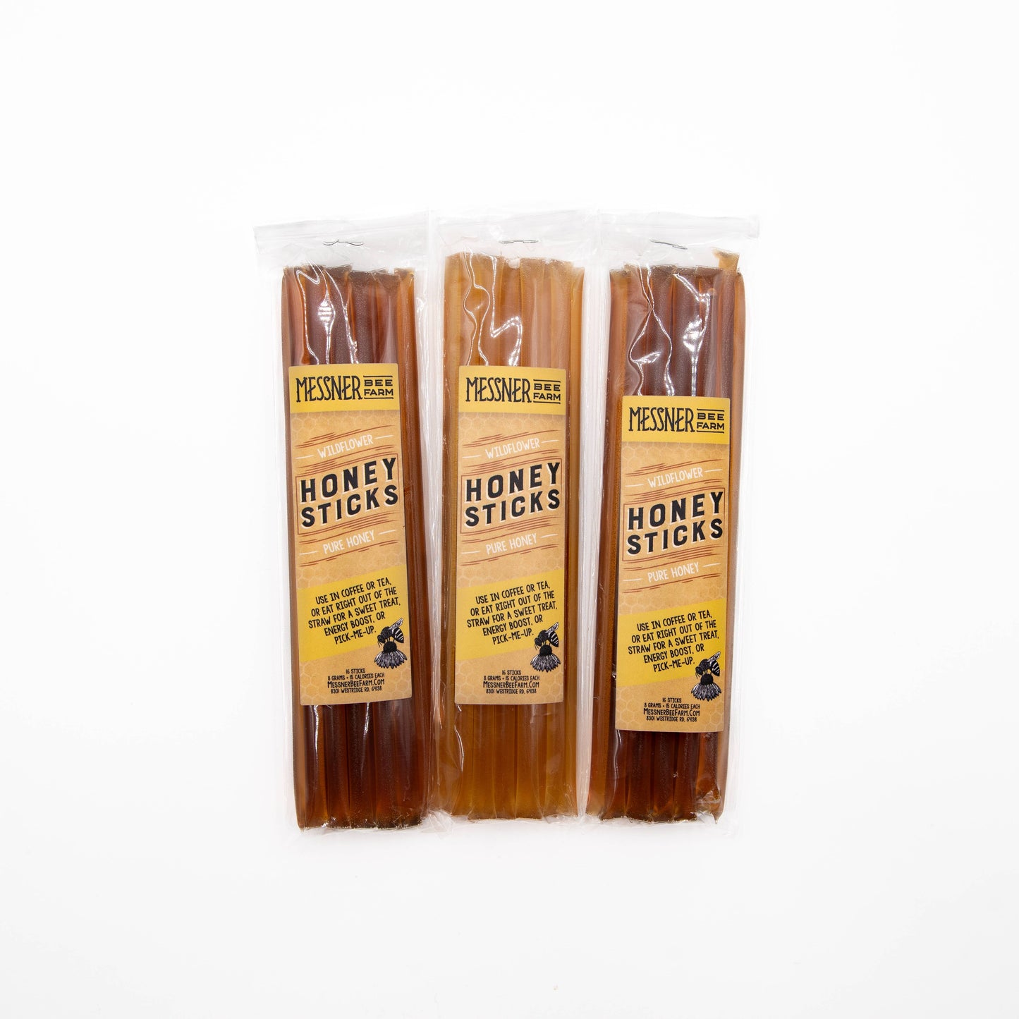 Honey Sticks Wildflower Honey- Pack of 16 Messner Bee Farm