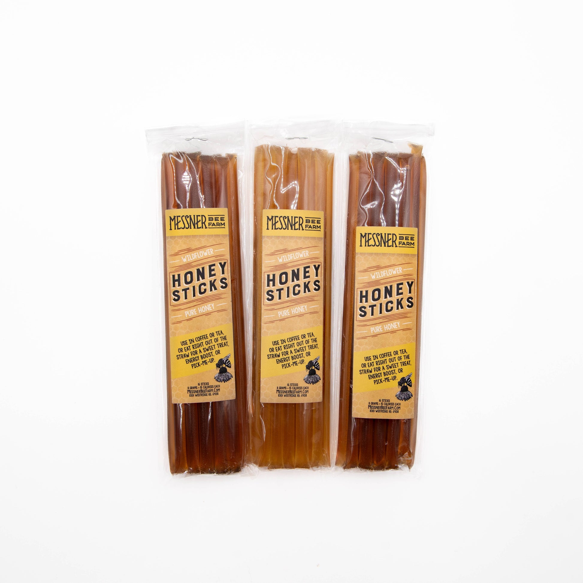 Honey Sticks Wildflower Honey- Pack of 16 Messner Bee Farm