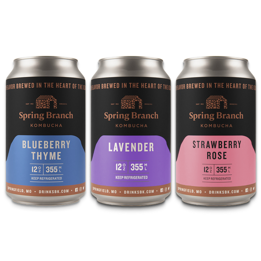 Zen Trio Kombucha Variety 12-Pack Spring Branch Kombucha